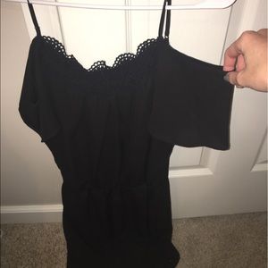 Black Off-the-Shoulder Romper